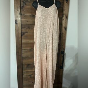 Elegant Peach Spaghetti Strap jumpsuit